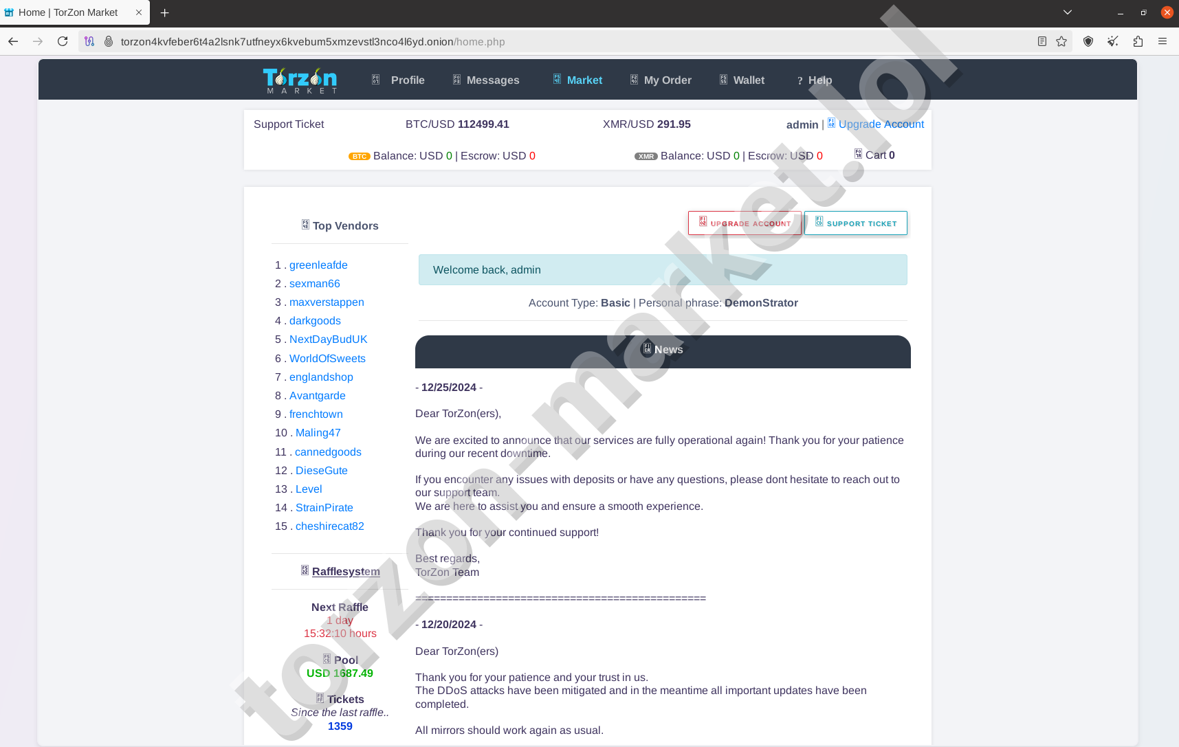 Torzon Darknet Market Homepage 2026